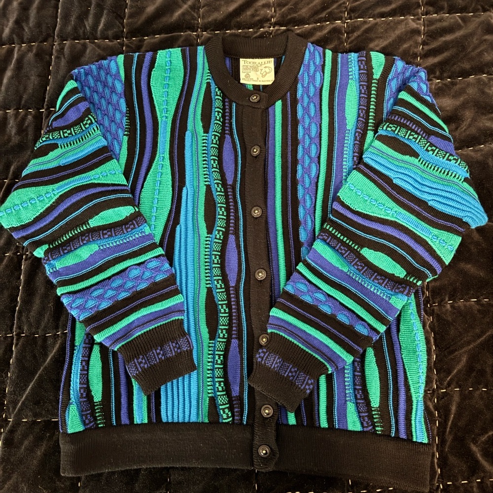 INCREDIBLE NWOT Toorallie Pure Merino Wool Striped Button Cardigan Sweater